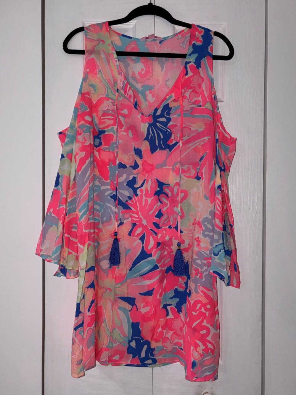 Lilly Pulitzer Benicia Open Shoulder Tunic Dress - Multi Playa Hermosa Size Med - Picture 2 of 7